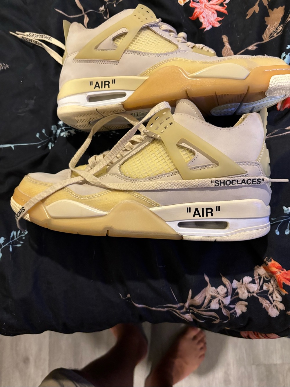 Jordan 4 Retro Off White Sail Men’s 12 Rare Virgil Abloh Collab Version